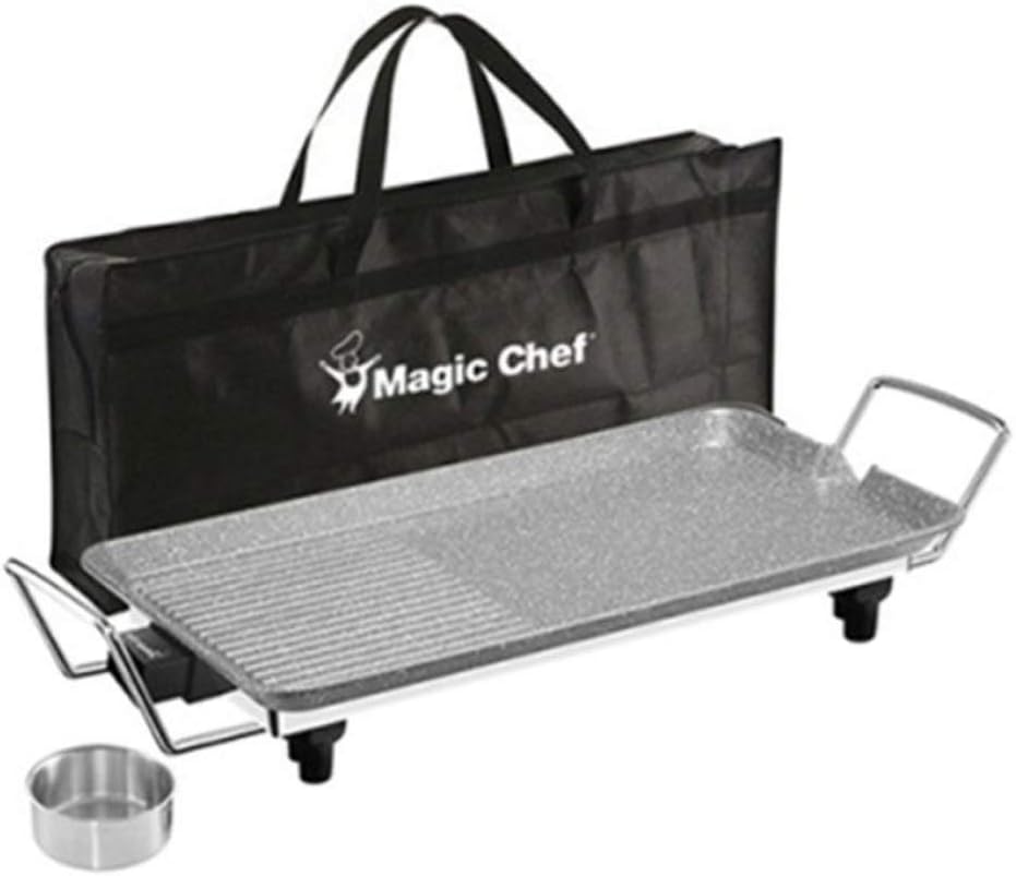 review Magic Chef Korean BBQ Electric Portable Ceramic Coating Grill 48cm BBQ Party Full-Set MEG-XH48G for Outdoor Camping 220V