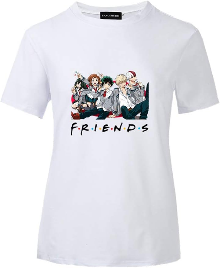 Peoria My Hero Academia T-Shirt, Japanese Anime Short-Sleeve Crewneck T-Shirts for Girls and Women