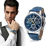 Watches for Women Women Leather Watch Casual Watch Luxury Watches Quartz Watch Crystal Watch Wrist Watch (Blue)