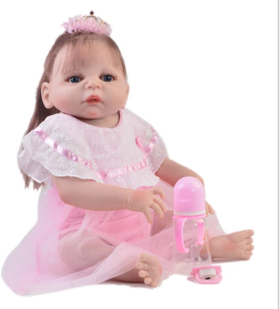 Prezzo Candyana Rreborn Baby Doll 57CM Simulazione Blu Occhi Giallo Capelli realistici Simulazione Ragazza Silicone Bambole Offerte