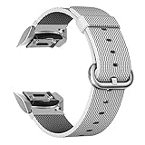 Gear S2 Watch Band, Fintie Soft Woven Nylon Lightweight Replacement Sport Strap Bands with Classic Buckle for Samsung Gear S2 SM-R720 / SM-R730 Smartwatch - White