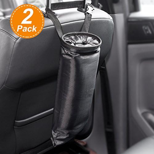 Benewell 2 PACK Car Trash Bags, Car Garbage Can Container Washable Leakproof Space-Saving Seatback Truck Hanging Car Garbage Bags for Travelling Outdoor Home and Vehicle Use