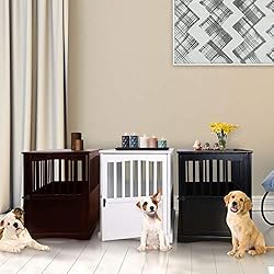 Casual Home Wooden Medium Pet Crate, End Table, White