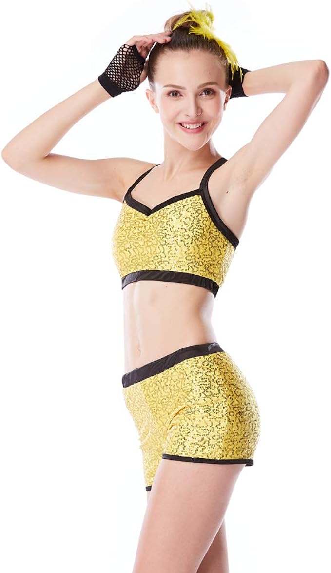 yellow dance crop top