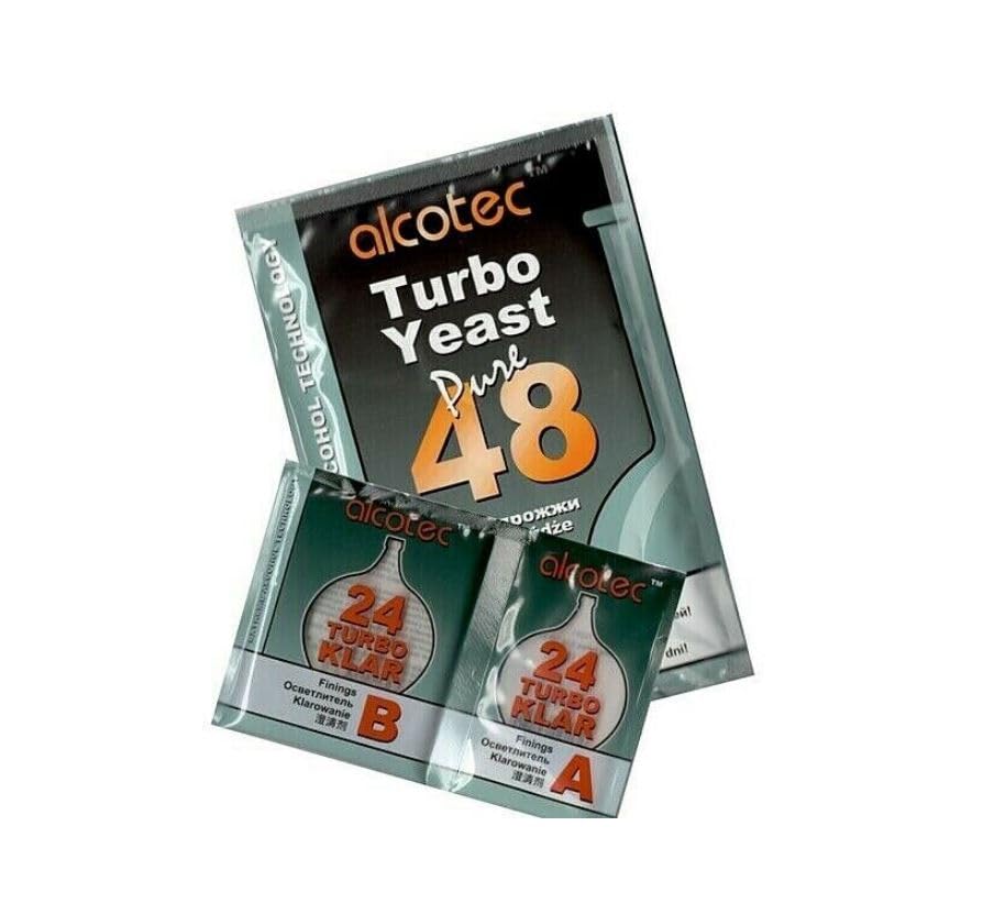 DIAH DO IT AT HOME Alcotec 48 Pure Turbo Yeast and Alcotec Turbo Klar Fast Fermentation 20% in 5 days Yeast for Moonshine Making, Homebrewing