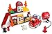 Play Build Fire Station Building Blocks Set - 86 Pieces - Includes Fire Department, Building, Fire Engine, Motorcycle, Firemen & Boy Minifigures, Dalmatian & Accessories