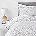 Amazon Basics Lightweight Microfiber Duvet Cover Set with Snap Buttons, Twin/Twin XL, Blue Floral