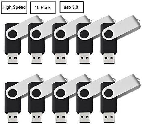 USB Home USB FLASH DRIVE, (Bulk 10 Pack) 8GB High Speed USB 3.0 Pen Drive Memory Stick, Black