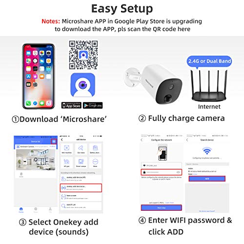 [10400mAh]Battery Operated Outdoor Wireless Security Camera,NexTrend 1080p Indoor WiFi IP Camera,6 Months Usage Survelliance Cameras w/Night Vision 2-Way Audio PIR Alert TF Card Slot for Home/Baby/Pet - Thumbnail 6