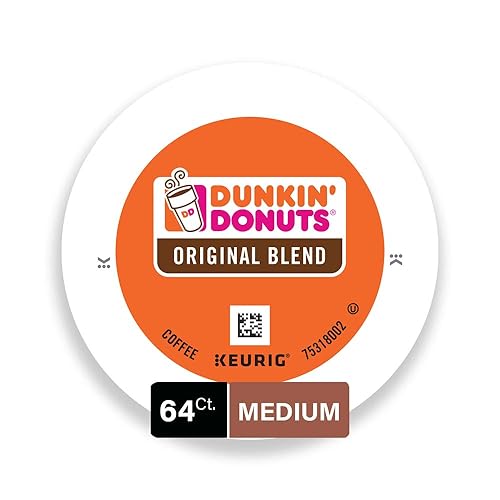 Dunkin' Donuts Original Blend Medium Roast Coffee, 64 K Cups for