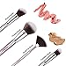 Halo World 10 Pieces Makeup Brushes Vegan and Cruelty Free Foundation Eyeshadow Lip Makeup Brush Set with Leather Bag (Silver)