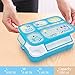 Leakproof Bento Lunch Box for Kids, FIOLOM 5 Compartments Divided Lunch Container Set with Spoon & Fork Cute Microwave Safe Meal Prep Box for Boys Girls Children School