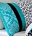 Home Style Teen Girls Bedding Damask Leopard Comforter Twin/Twin XL Bedspread Black White Teal Aqua Blue Set + Sham + Adorable Throw Pillow Sleep Mask Polka Dot Comforters Sets for Girl Kids