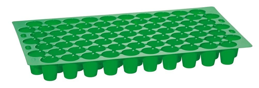 Pflanzen Kölle 10294008 Multi-Pot Plate 50 x 30 x 4.5 cm 73 Round Pots Diameter 4.0 cm Top Diameter 2.5 cm Bottom Approx. 6 mm Base Hole PS 0.6 mm Green