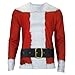 Faux Real Men's Sublimated Faux Holiday Long Sleeve T-Shirt, Santa Claus, XX-Large