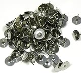 400 8mm Flat Pad Basic 12mm Post Earring Finding Package of 200 Pair (Plus Bonus Rubber Earnuts)