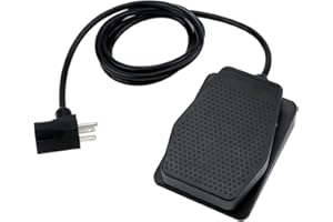 XURUI UL Certified Foot Pedal Switch XF-701, Momentary Electric Footswitch with 2m 18AWG Cord, 15A 120VAC， Waterproof Connector, Non-Slip Base, for Woodworking, Lathe, Generator, Router