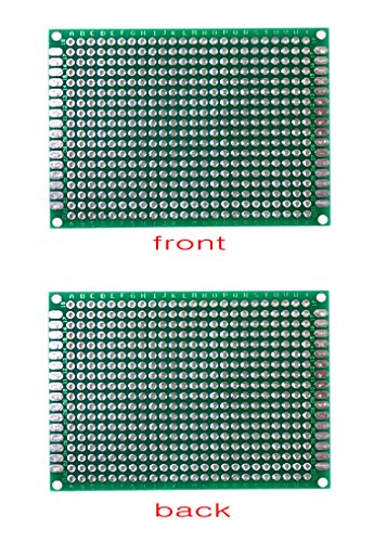 Frentaly Total 40 PCS 10pcs 2x8cm, 10pcs 3x7cm, 10pcs 4x6cm, 10pcs 5x7cm Mixed Double Dual Sided Side DIY Prototype Circuit Breadboard PCB Universal Board(G) - Thumbnail 7
