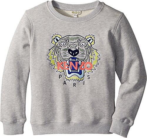 Kenzo kids girl s sweat classic tiger (big kids) marl grey 12