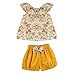 puseky Infant Toddler Baby Girls Floral Ruffle Shirt & Shorts Clothes Outfit Set