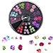 Nail Art,Putars Fashion 3D Rose Flower Nail Art Charm Beads Colorful Resin Nail Tips Manicure Wheel Multicolor (A)