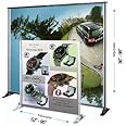 8' Width and 8' Tall Telescopic Banner Stand Step and Repeat Adjustable Backdrop Wall Exhibitor Expanding Display Photographic Background Trade Show