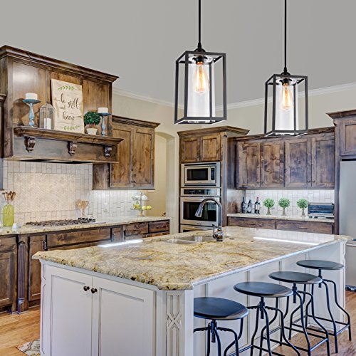 HMVPL Plug in Pendant Lighting Fixtures with Long Hanging Cord and Dimmer Switch, Vintage Metal Hanging Chandelier Swag Ceiling Lamp with Glass Shade for Kitchen Island Dining Table Bed-Room Foyer
