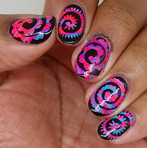 Paisley Cyclones Nail Vinyls By Twinkled T - 1 Sheet of 48 (2 in Each Circle)
