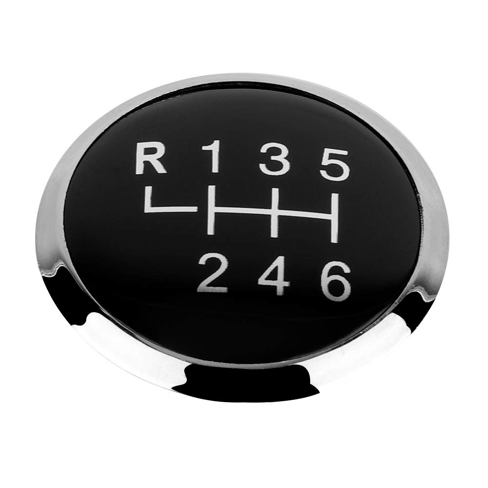 Qiilu Gear Knob Cover Trim, Car Gear Shift Knob Cover Car 6 Speed Gear Shift Knob Stick Cover Emblem Badge Cap Trim Replacement for T5 T5.1