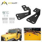 AUXMART High Lift Jack Mount Hood Bracket Fit for Jeep Wrangler CJ 1944-1986/ YJ 1987-1995/TJ 1997-2006- Pair, Black