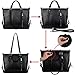 YALUXE Women's Urban Style 3-Way Leather Work Tote Shoulder Bag Black