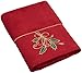 Lenox Ribbon and Holly Embroidered Bath Towel, Red