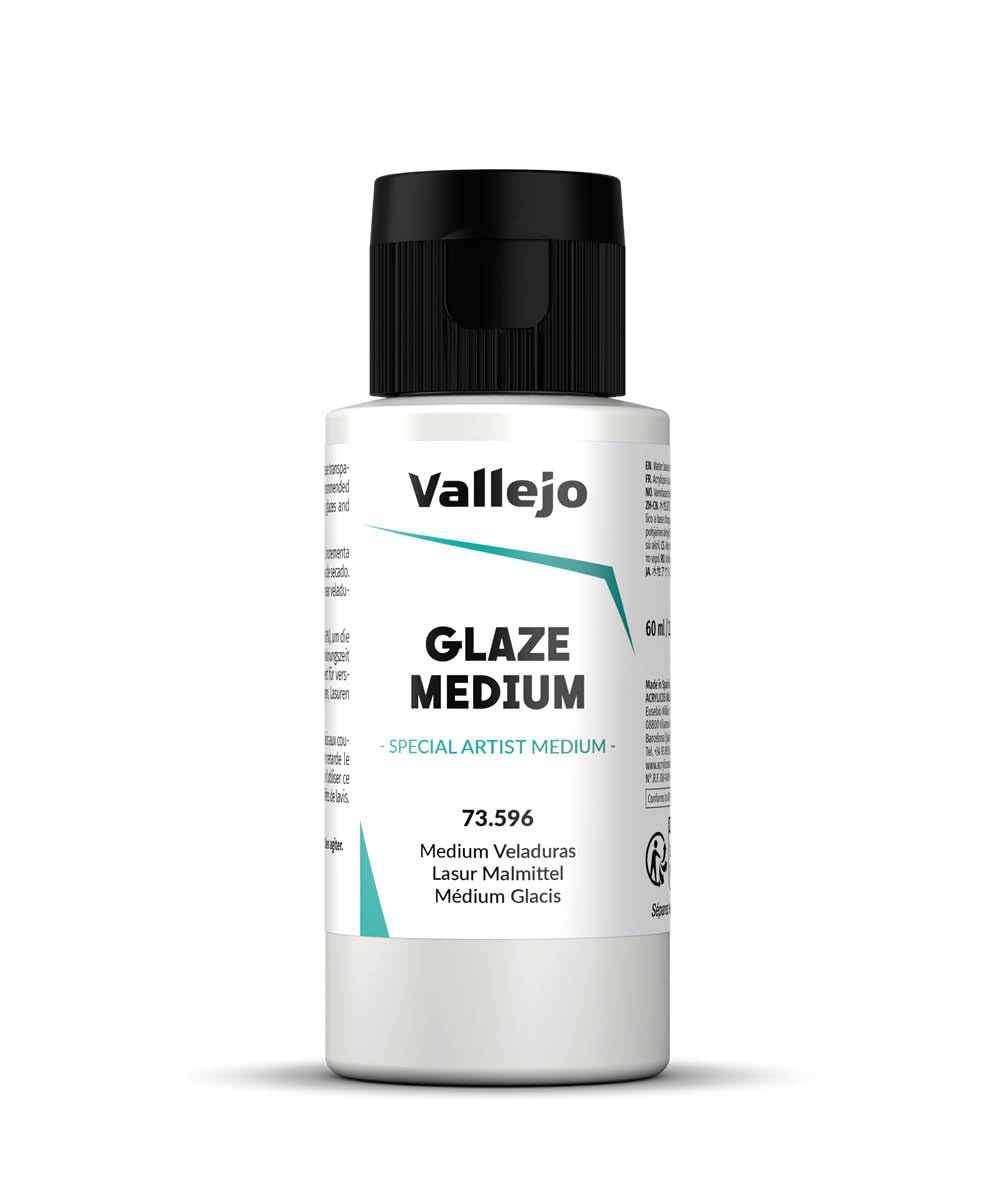 Vallejo Medium Veladuras Clear 60 ml - Versatile Acrylic Medium for Glazing and Layering Techniques, Ideal for Artists and Crafters, Non-Toxic Formula