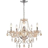 Saint Mossi 5 Light Modern K9 Crystal Chandelier for Dining Room, Pendant Ceiling Lighting Fixture for Bedroom, Living Room, 