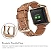 SWEES Leather Bands Compatible with Fitbit Blaze Smart Watch, Genuine Leather Replacement Band with Metal Frame Small & Large for Women Men, Champagne Gold, Rose Gold, Black, Brown, White, Grey, Beige