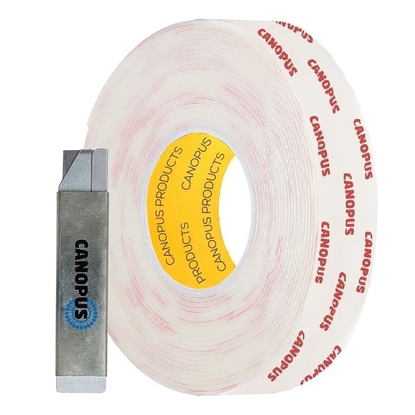 CANOPUS Double Sided Tape Heavy Duty, White 1,1mm Thickness (10mm x 3m) Waterproof Acrylic Foam Mounting Tape, Ideal For LED Strip Lights, Automotive Car, Home Decor, Outdoor