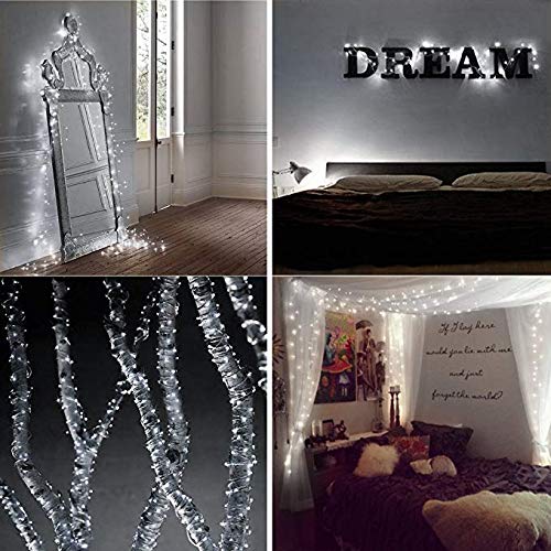 Solar Mason Jar Lid Lights LED String Lights Modes Outdoor Solar Fairy Lighting Waterproof Decorative Lights for Patio/Parties (White)