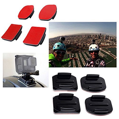 30in1 Economical Action Camera Comsuptive Mounts Kit Flat Adhesive + Helmet Curved Sticky Pad Holder Set + Safety Tether + Anti-fog Inserts for GoPro Hero 7 6 5 DJI Osmo Action Yi etc Motion Sports DV