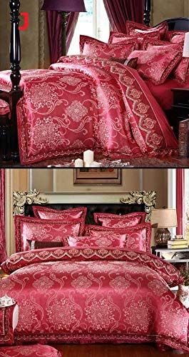 Amazon 北欧シリーズ 全21色 高級寝具4点セット シーツ カバー 豪華 枕 布団 可愛い 綺麗 ゴージャス お姫様 お嬢様 王室 皇室 王宮 フランス イタリア ロココ バロック J レッド 寝具カバーセット オンライン通販