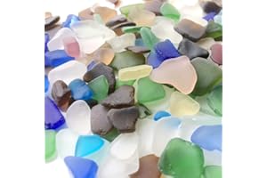 COLORED AIR PLANTS Frosty Art Glass - 40pc Tumbled Beach Sea Glass, Craft Seaglass in Blues, Yellow, Red, Pink, Purple, White, Green, Brown