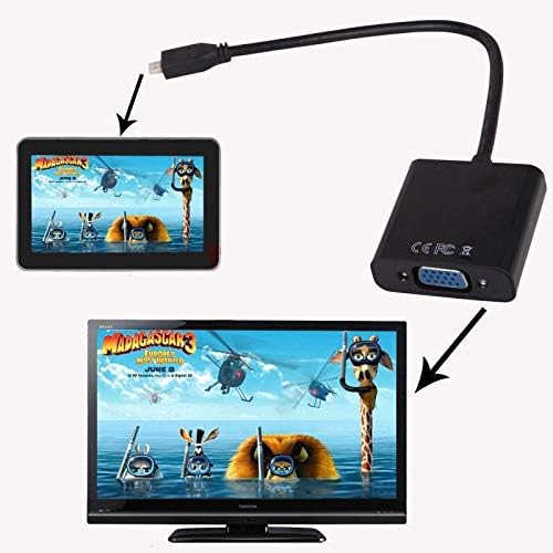 Multibao Micro HDMI Male to VGA Female Video Cable Adapter Lead for Phone Projector Table, Black - Image 3