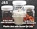 Plastic Jars with Screw On Lids - 16 Oz - Pack of 6 - Non-BPA Clear PET Storage Containers with Sealing Caps