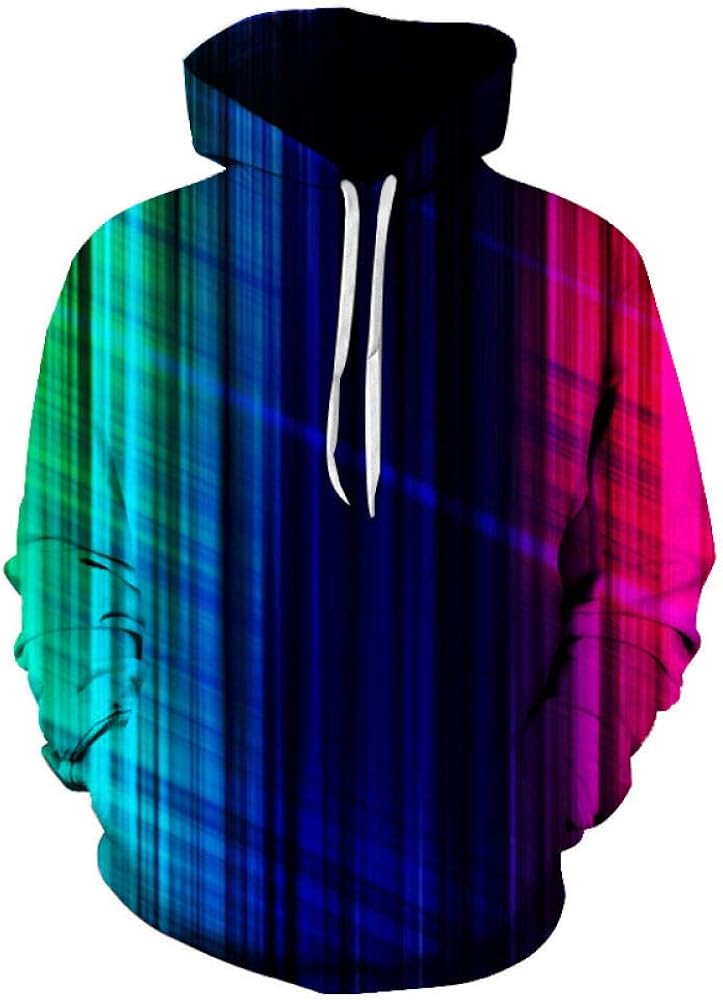 Rot und grün gestreifter Farbverlauf Hoodie Unisex Realistic 3D Fashion