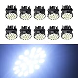 EverBrightt 10-Pack Cool White T25 3157 1206 22SMD Led Exterior Lights Lamp For Car Side Make Light Bulbs DC 12V