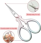 SwirlColor Embroidery Scissors Small Stainless Steel with Pink Faux Leather view 3