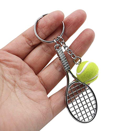 Tennis Ball And Racket Model Keychain Mini Novelty Handbag Car Lover