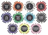 Brybelly Eclipse Poker Chips Heavyweight 14-gram Clay Composite - Pack of 50