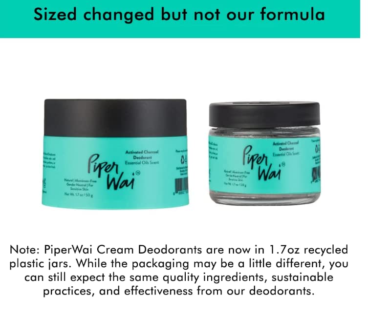 PiperWai Natural Deodorant W/Activated Charcoal 24Hour Sweat