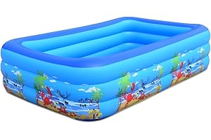 Baiao Inflatable Swimming Pool for Adults, Blow Up Pool for Backyard, Garden, Indoor, or Summer Outdoor Play Water Happy Family Time 78.8" x 49" x 20" (200CM)