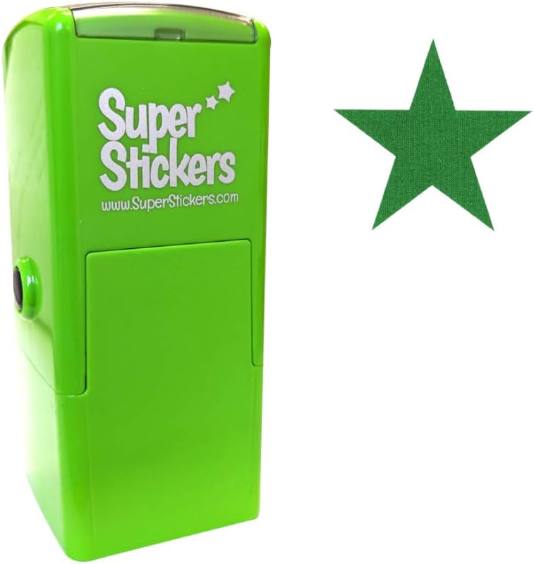 SuperStickers Star Pre Inked Stamper Green 28mm